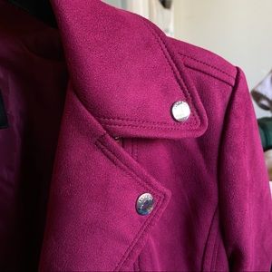 Berry color suede moto jacket